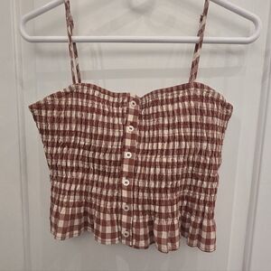 Zara Gingham Crop Top